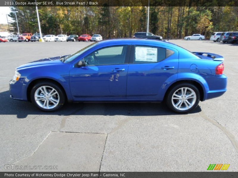 Blue Streak Pearl / Black 2013 Dodge Avenger SE V6