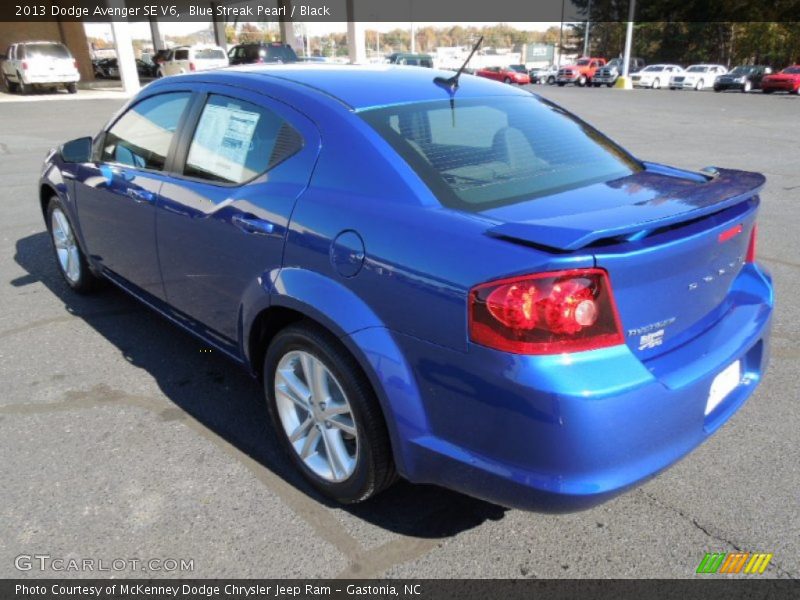 Blue Streak Pearl / Black 2013 Dodge Avenger SE V6