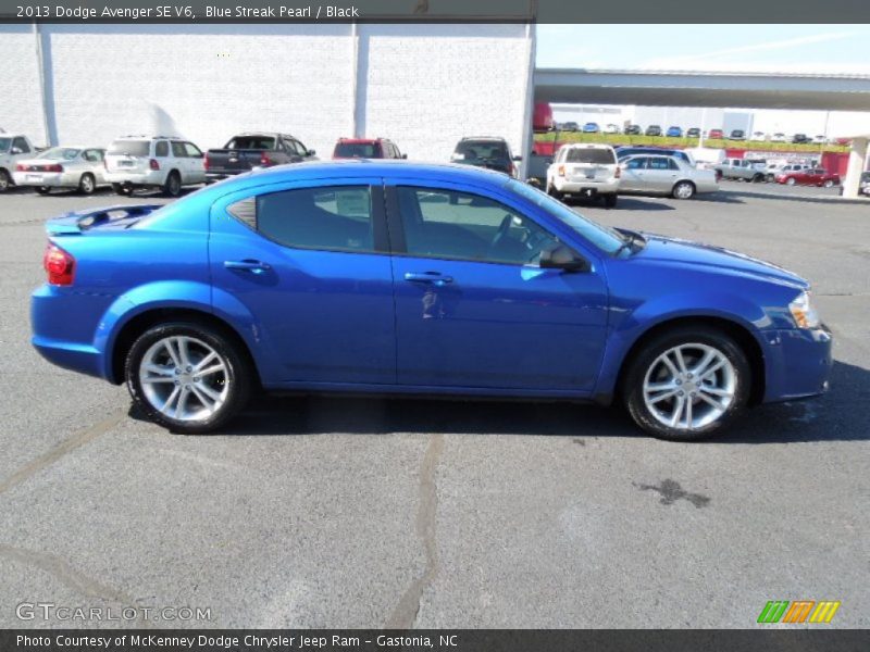 Blue Streak Pearl / Black 2013 Dodge Avenger SE V6