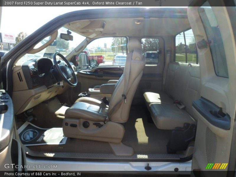 Oxford White Clearcoat / Tan 2007 Ford F250 Super Duty Lariat SuperCab 4x4