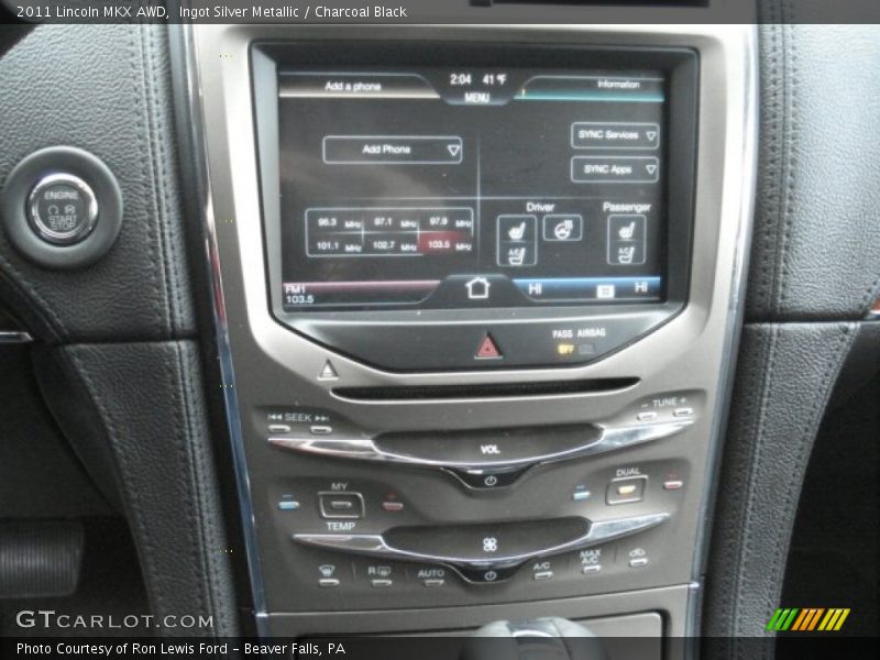 Ingot Silver Metallic / Charcoal Black 2011 Lincoln MKX AWD