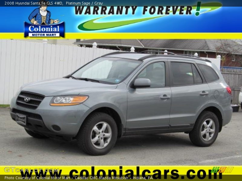 Platinum Sage / Gray 2008 Hyundai Santa Fe GLS 4WD