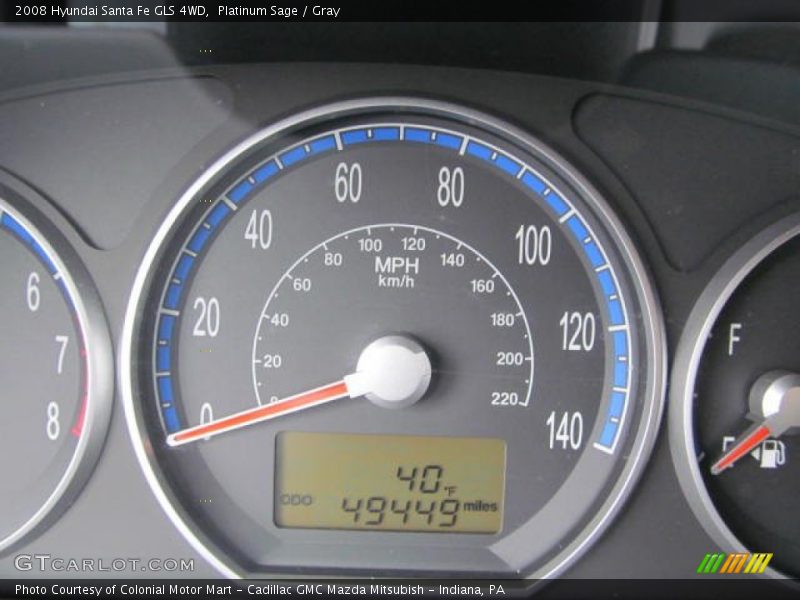 Platinum Sage / Gray 2008 Hyundai Santa Fe GLS 4WD