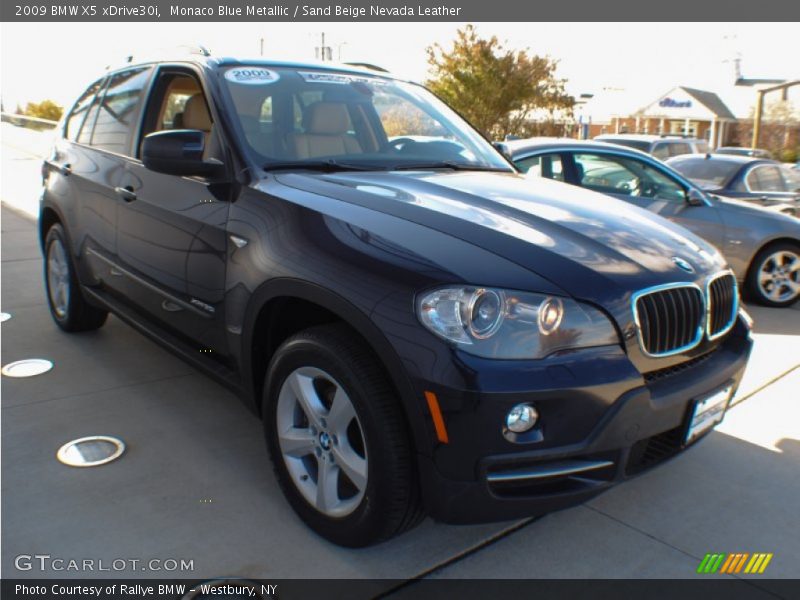 Monaco Blue Metallic / Sand Beige Nevada Leather 2009 BMW X5 xDrive30i
