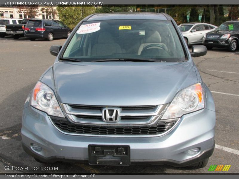 Glacier Blue Metallic / Gray 2010 Honda CR-V EX AWD