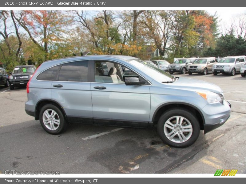 Glacier Blue Metallic / Gray 2010 Honda CR-V EX AWD