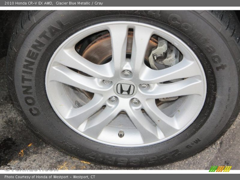Glacier Blue Metallic / Gray 2010 Honda CR-V EX AWD
