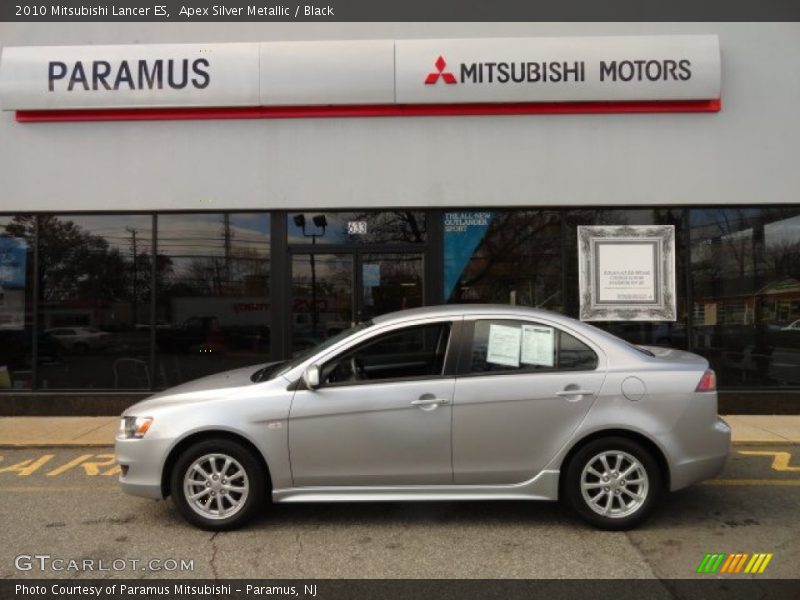 Apex Silver Metallic / Black 2010 Mitsubishi Lancer ES