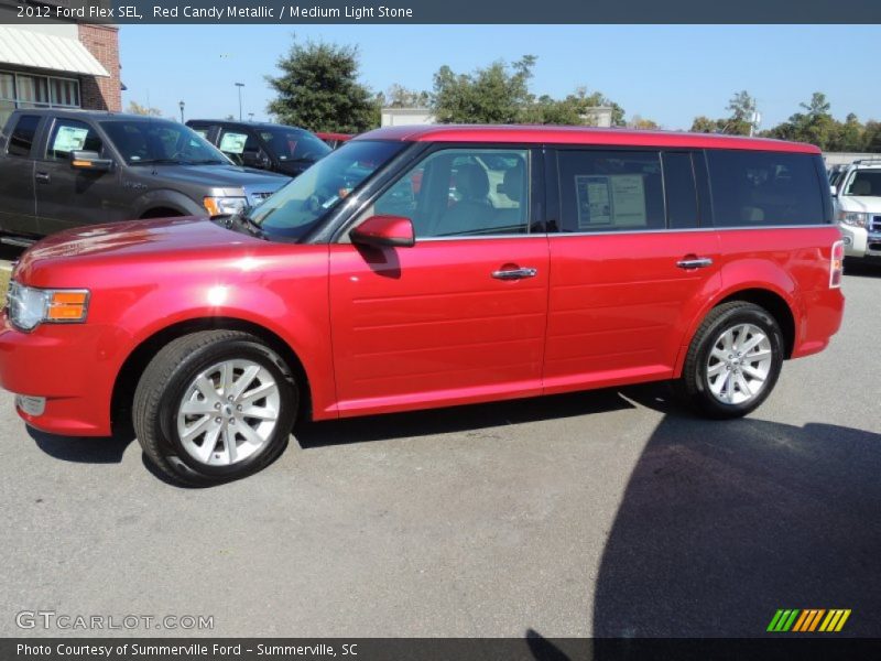 Red Candy Metallic / Medium Light Stone 2012 Ford Flex SEL