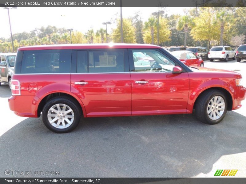 Red Candy Metallic / Medium Light Stone 2012 Ford Flex SEL