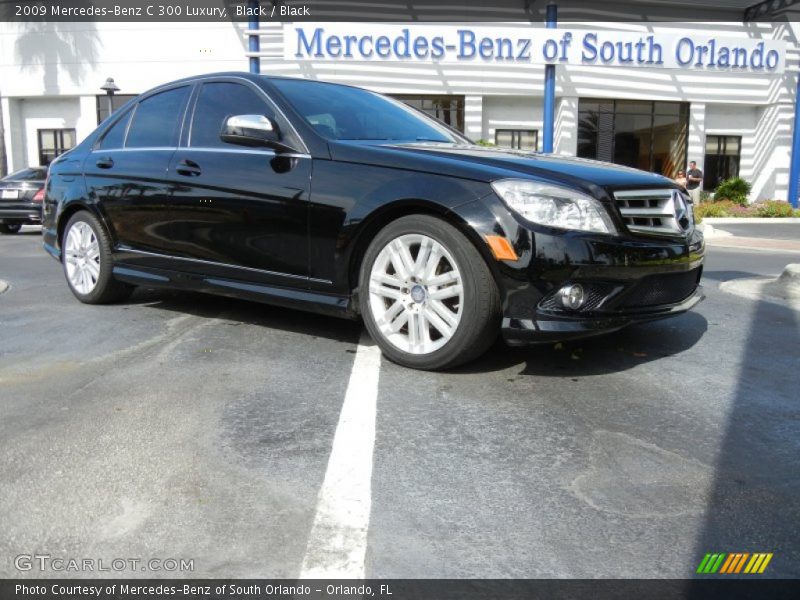 Black / Black 2009 Mercedes-Benz C 300 Luxury