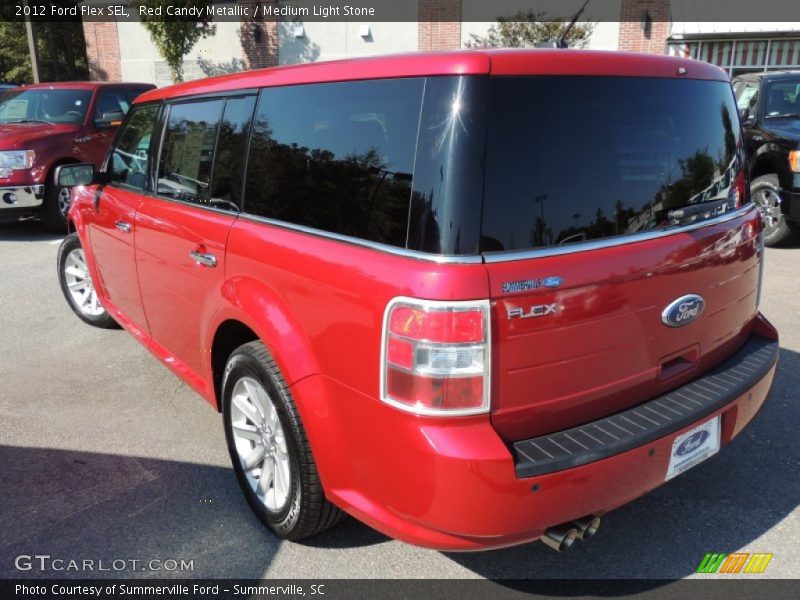 Red Candy Metallic / Medium Light Stone 2012 Ford Flex SEL