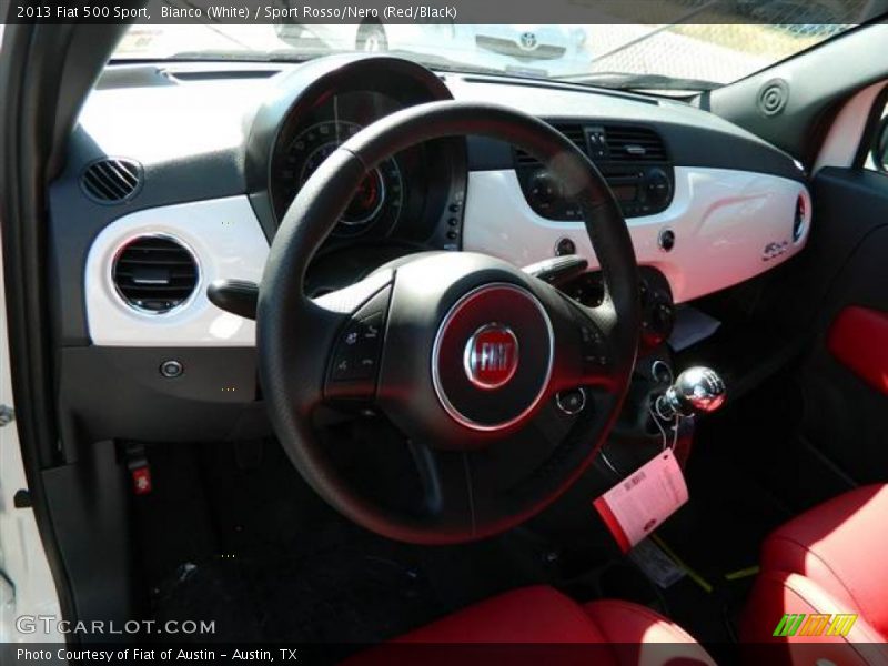 Bianco (White) / Sport Rosso/Nero (Red/Black) 2013 Fiat 500 Sport