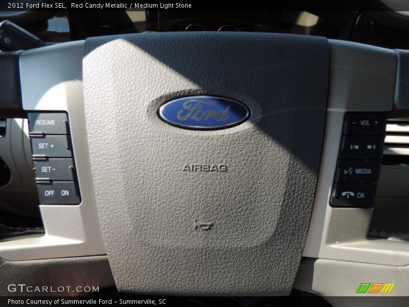 Red Candy Metallic / Medium Light Stone 2012 Ford Flex SEL