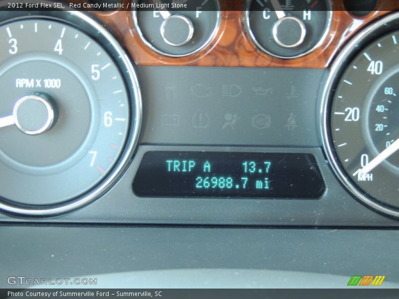 Red Candy Metallic / Medium Light Stone 2012 Ford Flex SEL