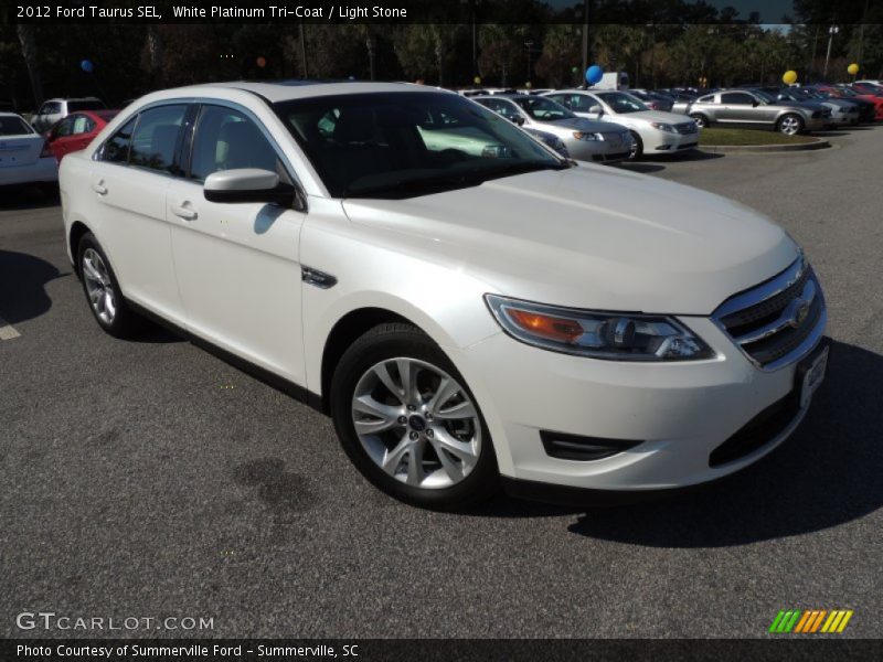 White Platinum Tri-Coat / Light Stone 2012 Ford Taurus SEL