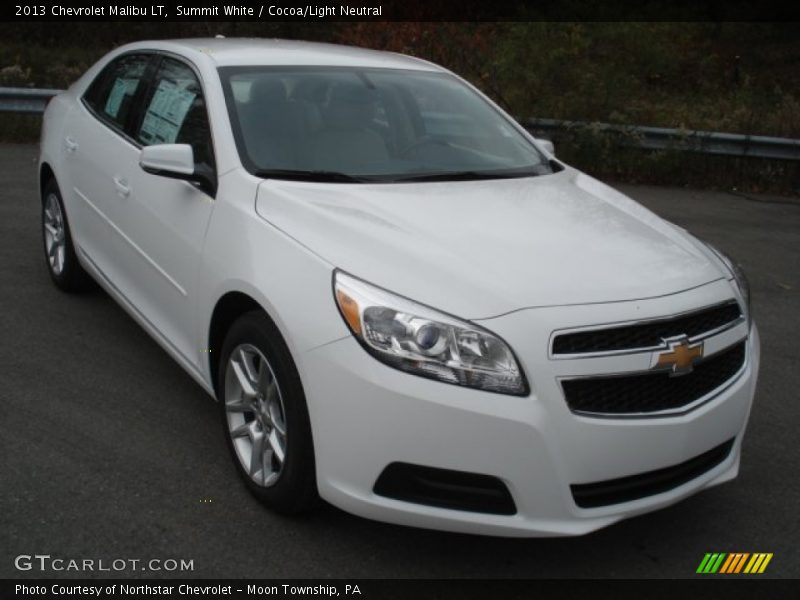 Summit White / Cocoa/Light Neutral 2013 Chevrolet Malibu LT