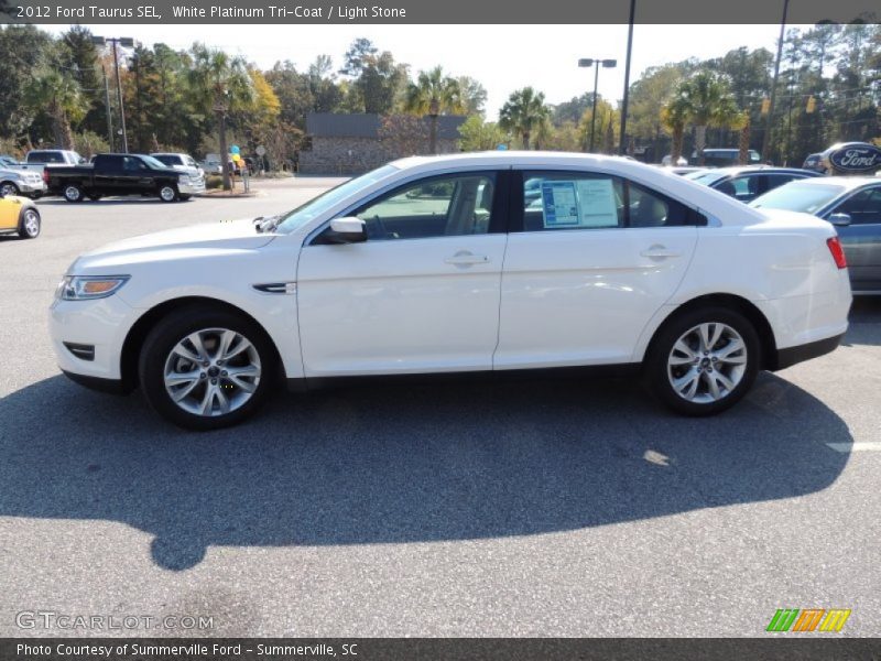 White Platinum Tri-Coat / Light Stone 2012 Ford Taurus SEL