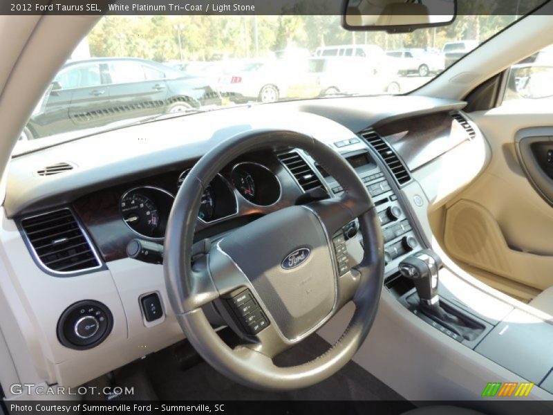White Platinum Tri-Coat / Light Stone 2012 Ford Taurus SEL