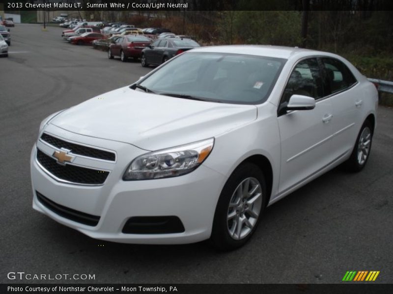Summit White / Cocoa/Light Neutral 2013 Chevrolet Malibu LT