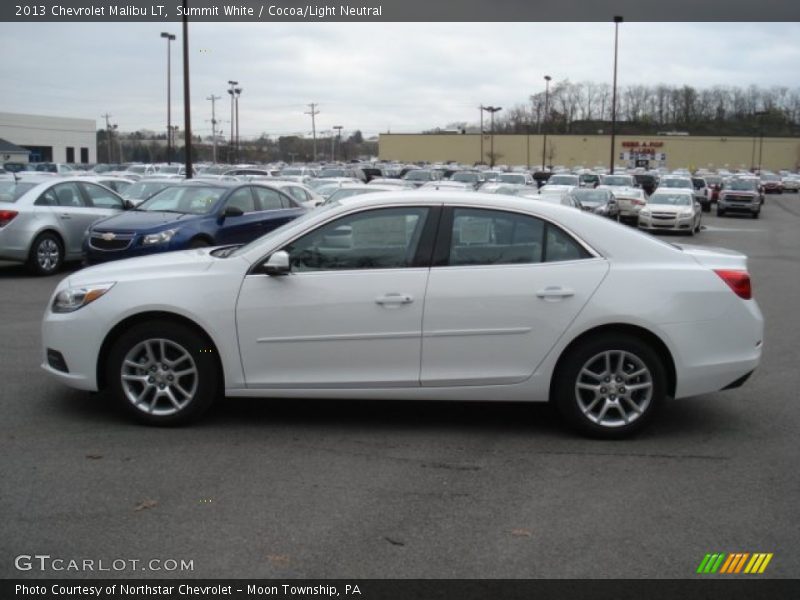 Summit White / Cocoa/Light Neutral 2013 Chevrolet Malibu LT
