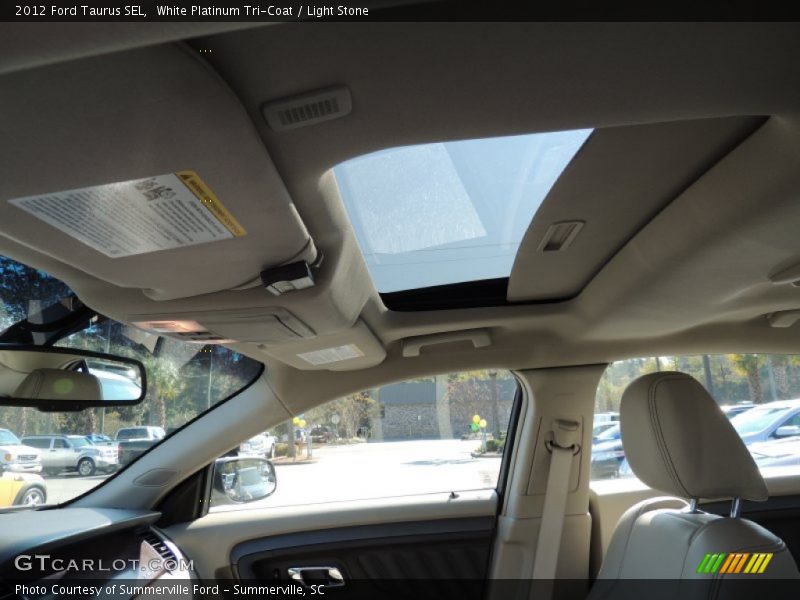 White Platinum Tri-Coat / Light Stone 2012 Ford Taurus SEL