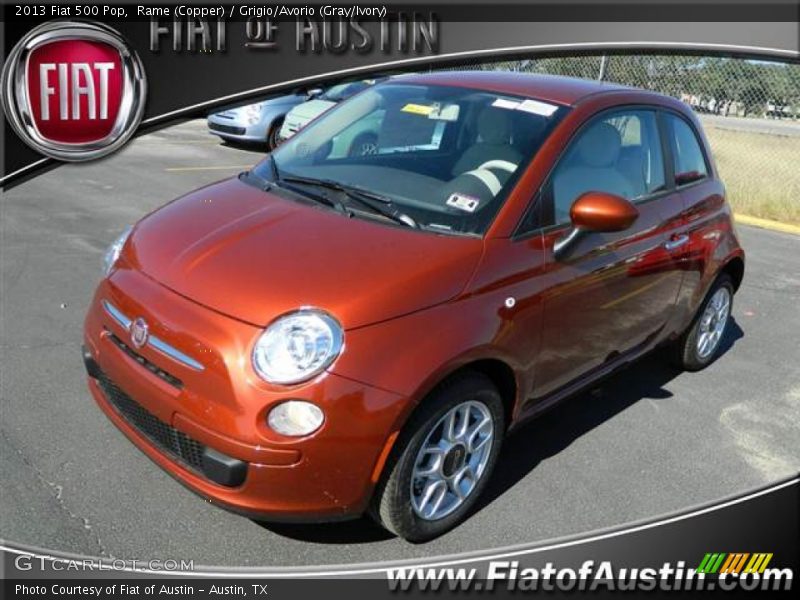 Rame (Copper) / Grigio/Avorio (Gray/Ivory) 2013 Fiat 500 Pop