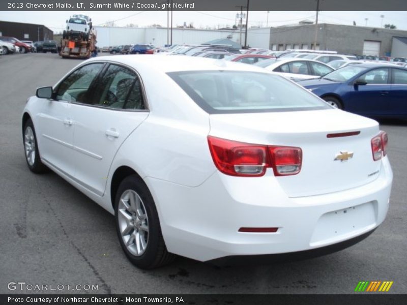 Summit White / Cocoa/Light Neutral 2013 Chevrolet Malibu LT