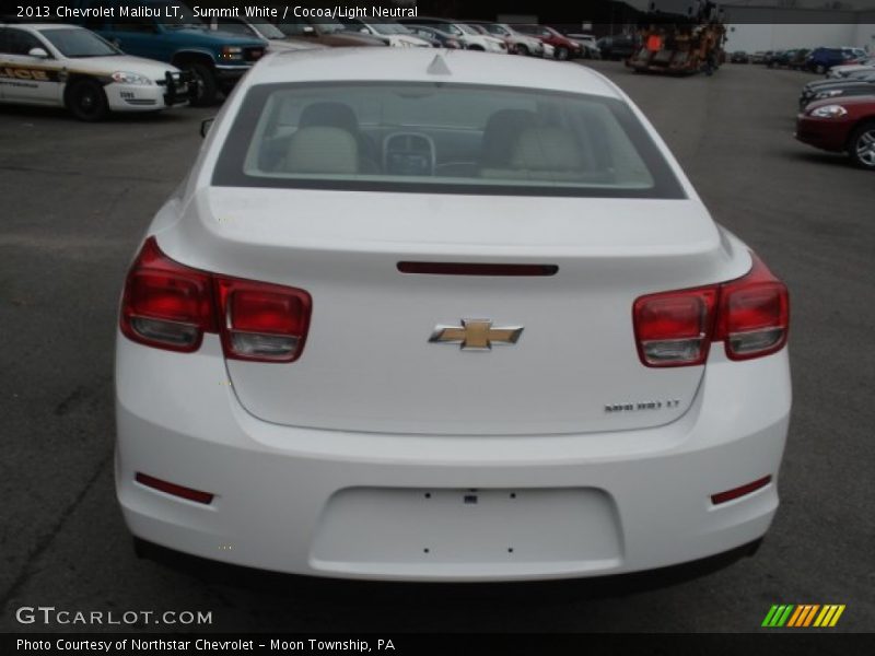 Summit White / Cocoa/Light Neutral 2013 Chevrolet Malibu LT