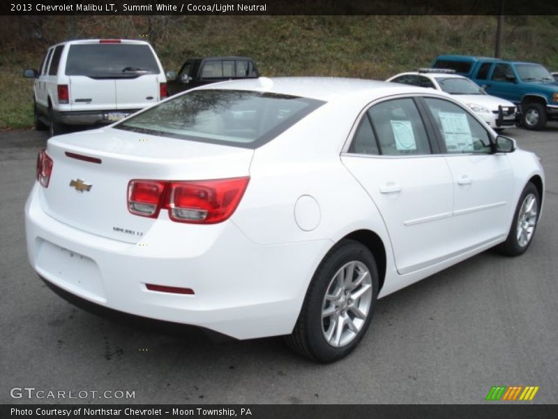 Summit White / Cocoa/Light Neutral 2013 Chevrolet Malibu LT