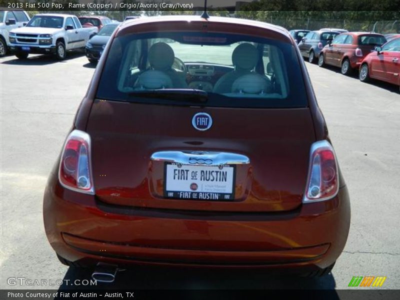 Rame (Copper) / Grigio/Avorio (Gray/Ivory) 2013 Fiat 500 Pop