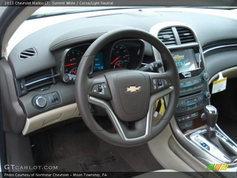 Summit White / Cocoa/Light Neutral 2013 Chevrolet Malibu LT