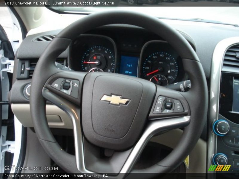 Summit White / Cocoa/Light Neutral 2013 Chevrolet Malibu LT