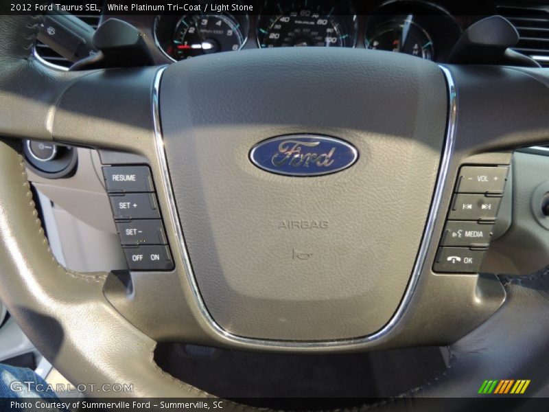 White Platinum Tri-Coat / Light Stone 2012 Ford Taurus SEL