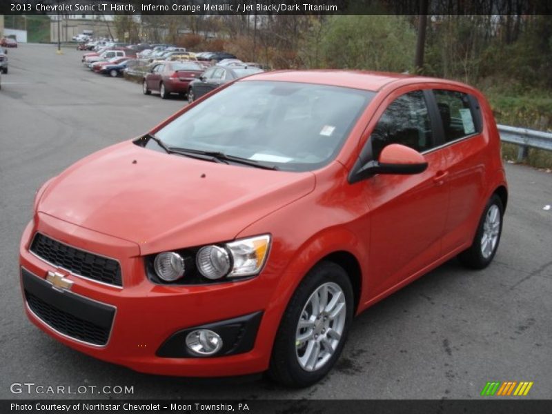 Inferno Orange Metallic / Jet Black/Dark Titanium 2013 Chevrolet Sonic LT Hatch