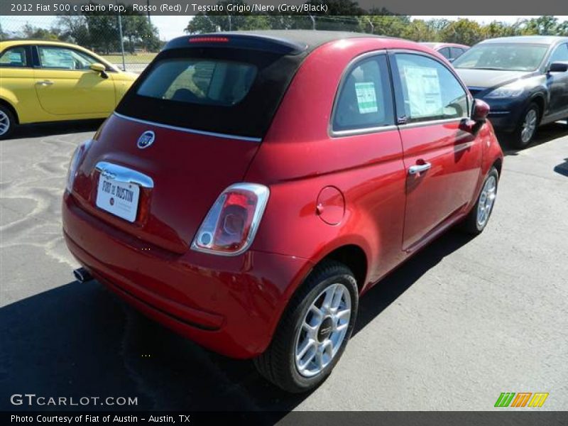 Rosso (Red) / Tessuto Grigio/Nero (Grey/Black) 2012 Fiat 500 c cabrio Pop