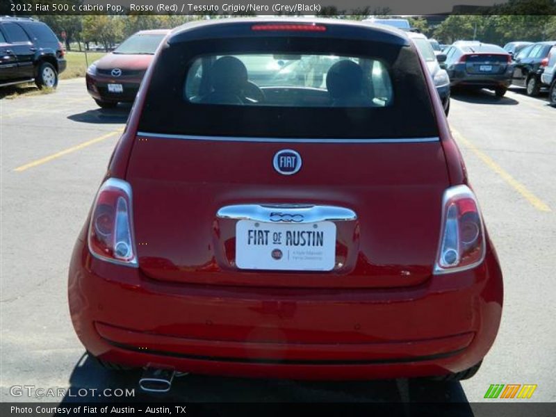Rosso (Red) / Tessuto Grigio/Nero (Grey/Black) 2012 Fiat 500 c cabrio Pop