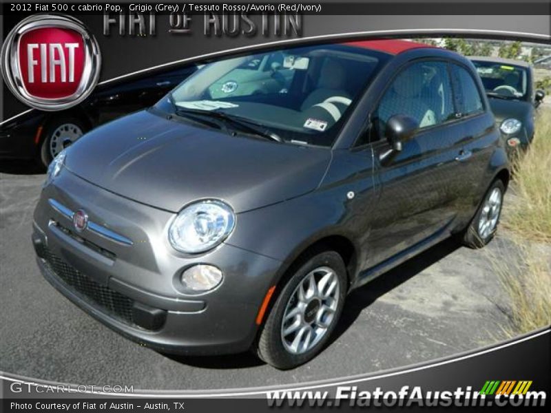 Grigio (Grey) / Tessuto Rosso/Avorio (Red/Ivory) 2012 Fiat 500 c cabrio Pop