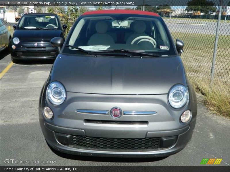 Grigio (Grey) / Tessuto Rosso/Avorio (Red/Ivory) 2012 Fiat 500 c cabrio Pop