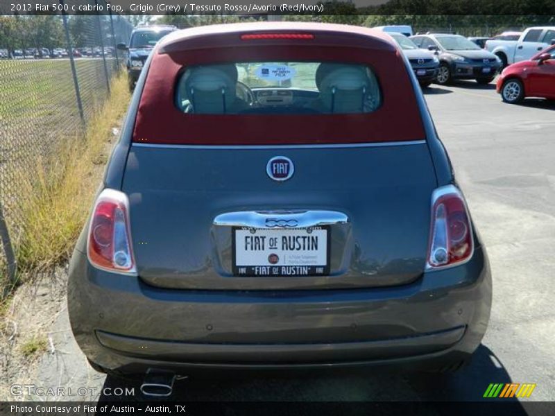 Grigio (Grey) / Tessuto Rosso/Avorio (Red/Ivory) 2012 Fiat 500 c cabrio Pop