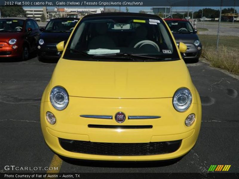 Giallo (Yellow) / Tessuto Grigio/Avorio (Grey/Ivory) 2012 Fiat 500 c cabrio Pop