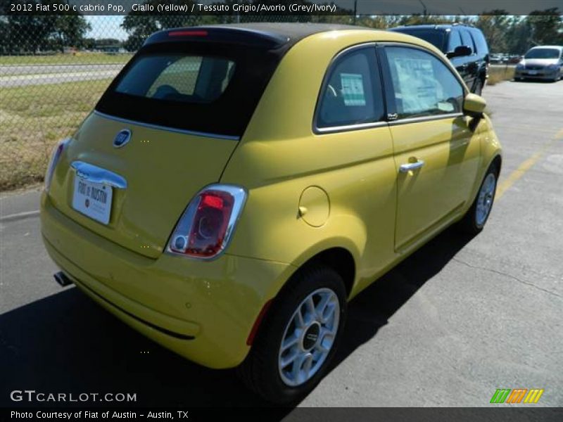 Giallo (Yellow) / Tessuto Grigio/Avorio (Grey/Ivory) 2012 Fiat 500 c cabrio Pop