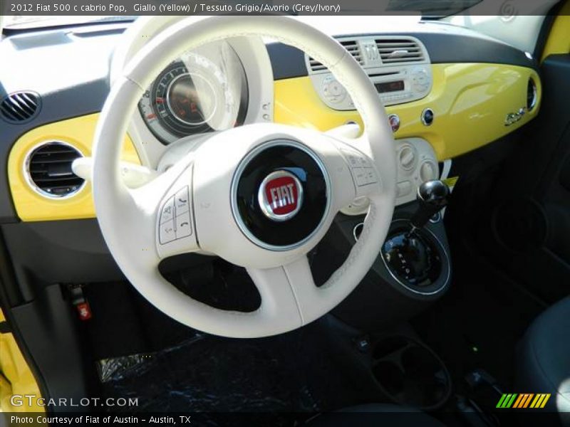 Giallo (Yellow) / Tessuto Grigio/Avorio (Grey/Ivory) 2012 Fiat 500 c cabrio Pop