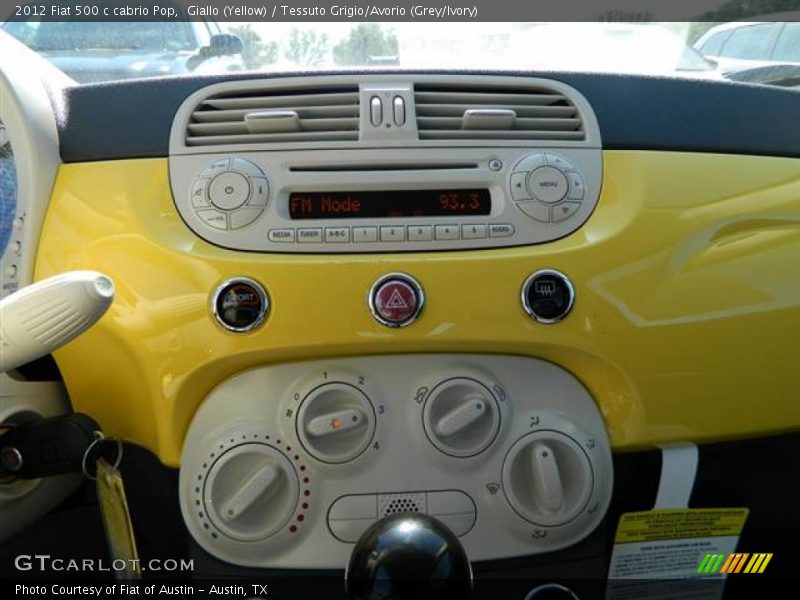 Giallo (Yellow) / Tessuto Grigio/Avorio (Grey/Ivory) 2012 Fiat 500 c cabrio Pop