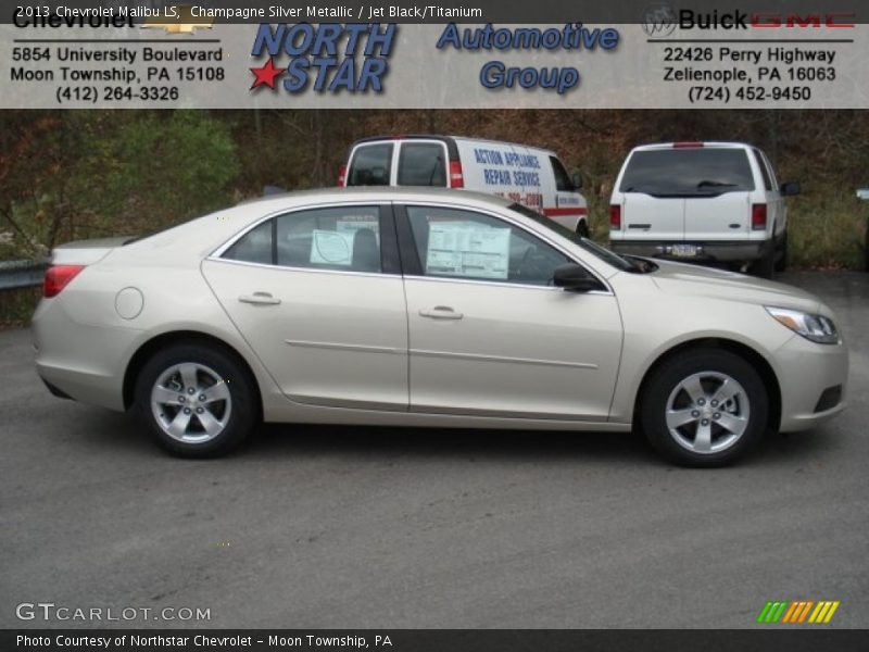 Champagne Silver Metallic / Jet Black/Titanium 2013 Chevrolet Malibu LS