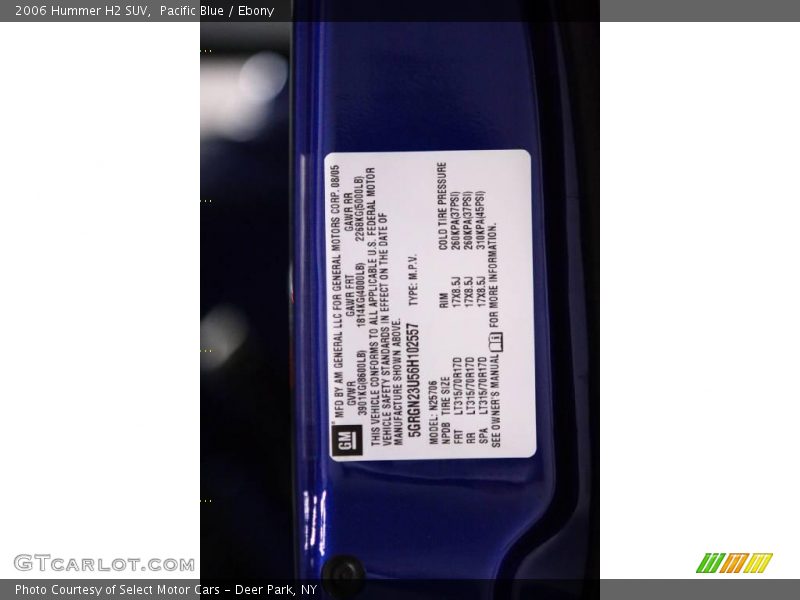 Pacific Blue / Ebony 2006 Hummer H2 SUV