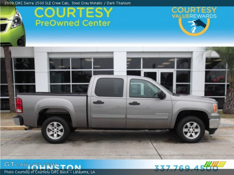 Steel Gray Metallic / Dark Titanium 2009 GMC Sierra 1500 SLE Crew Cab