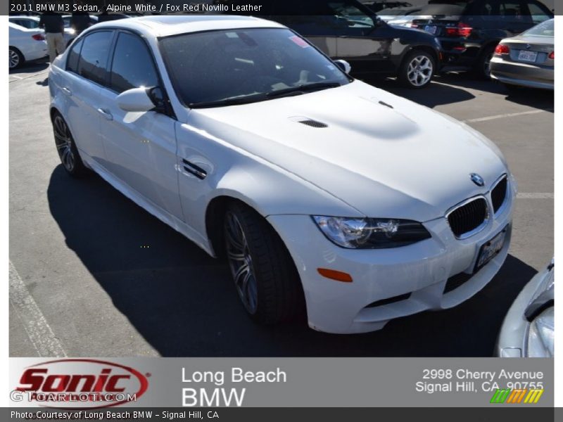 Alpine White / Fox Red Novillo Leather 2011 BMW M3 Sedan