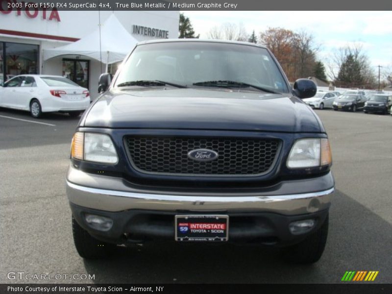True Blue Metallic / Medium Graphite Grey 2003 Ford F150 FX4 SuperCab 4x4