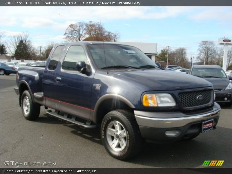 True Blue Metallic / Medium Graphite Grey 2003 Ford F150 FX4 SuperCab 4x4